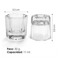 GODETE KINGDEN DE CRISTAL OCTOGONAL NEGRO